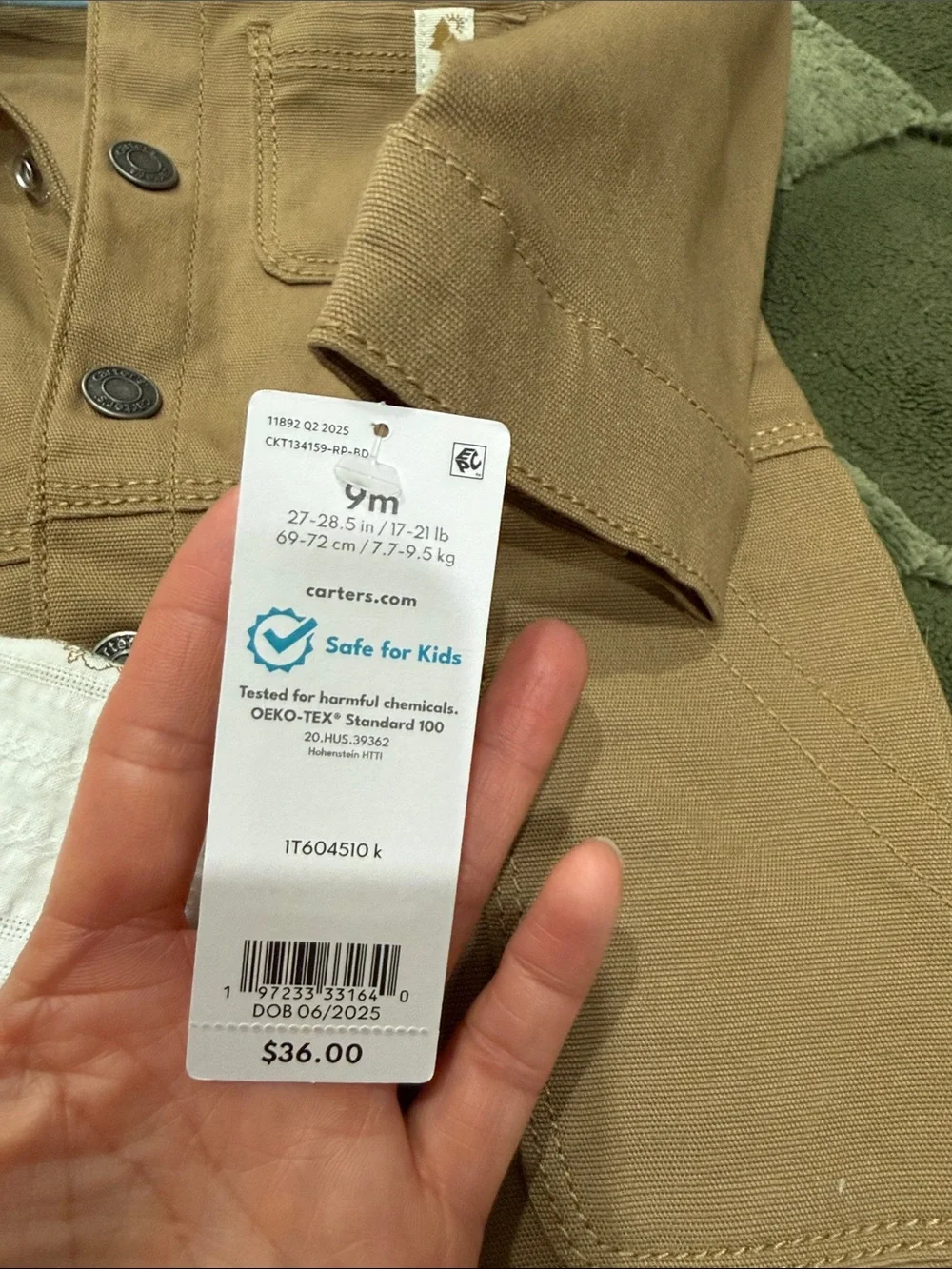 Carter's Tan Utility Baby Jumpsuit + Winnie the Pooh onesie bundle